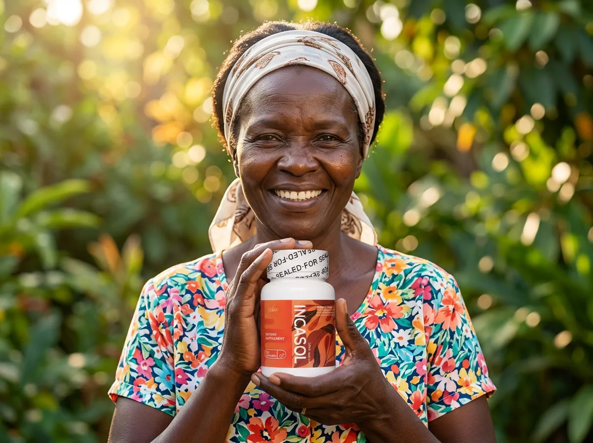 Kenyan woman in a summer garden enjoying a healthy lifestyle for natural blood pressure management
